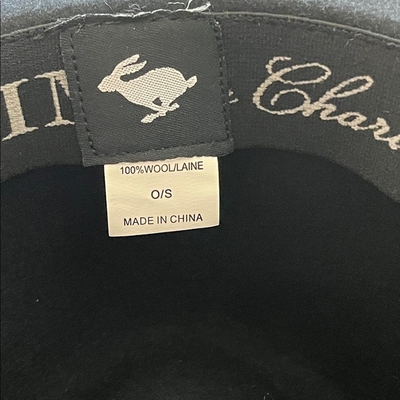 Peter Grimm Black Fedora Hat Unisex Style, 100% Wool Felt, Embellished Band -OS main image 5